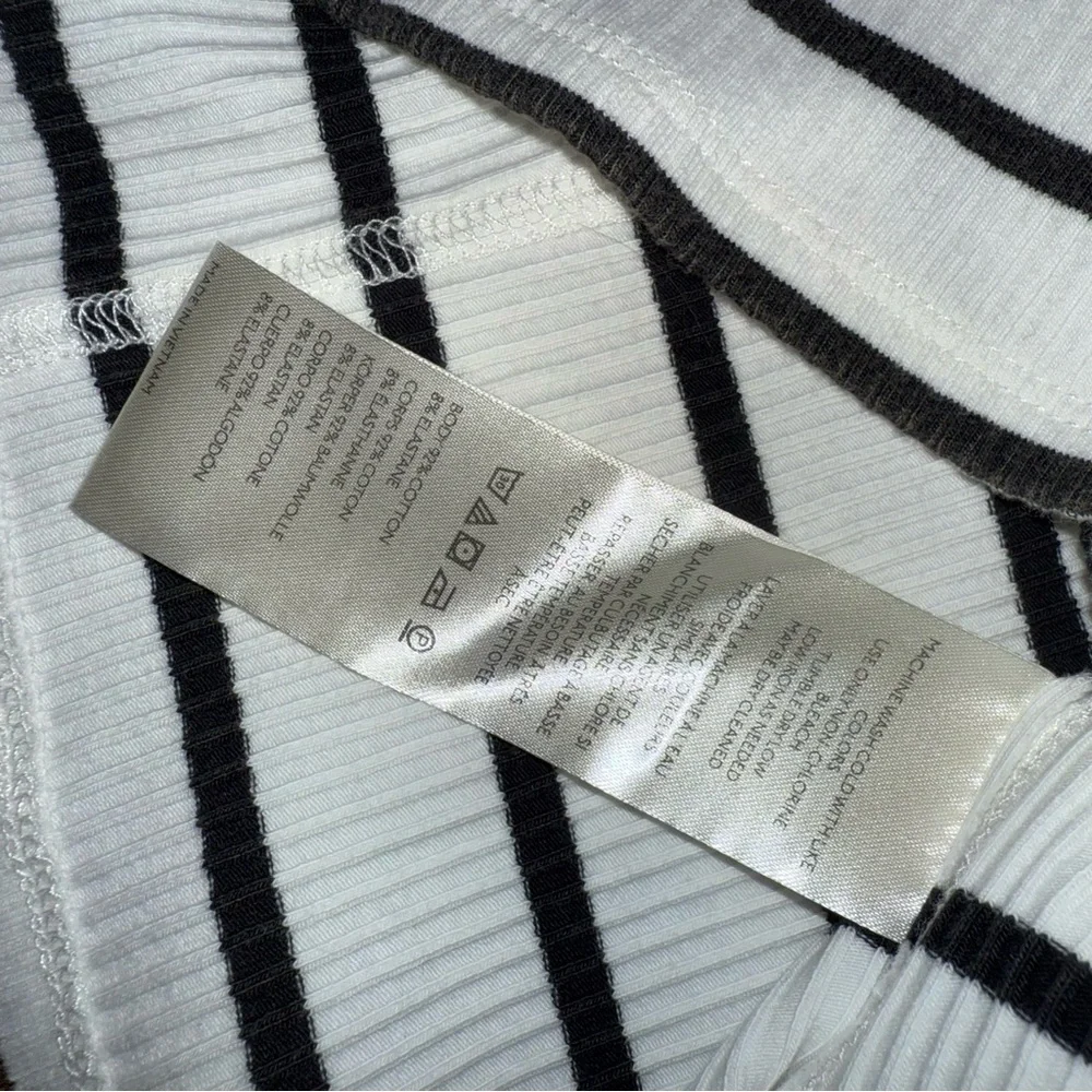 NWT Free People We the Free White & black High Neck Tank Top